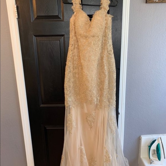 Gold Mermaid Style Gown - Picture 2 of 3